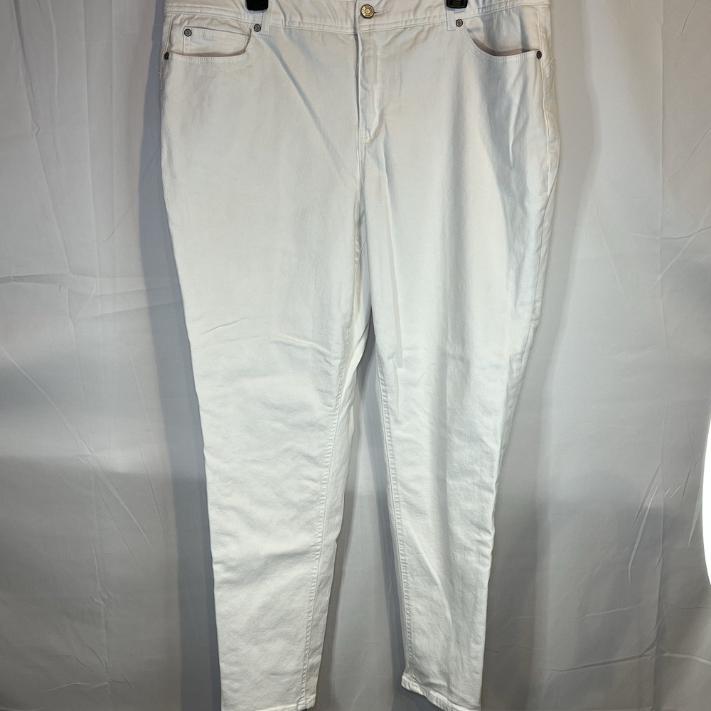 Cato Est. 1946 Womens 20W White High Rise Y2K Jeans Plus‎ Stretch Spring